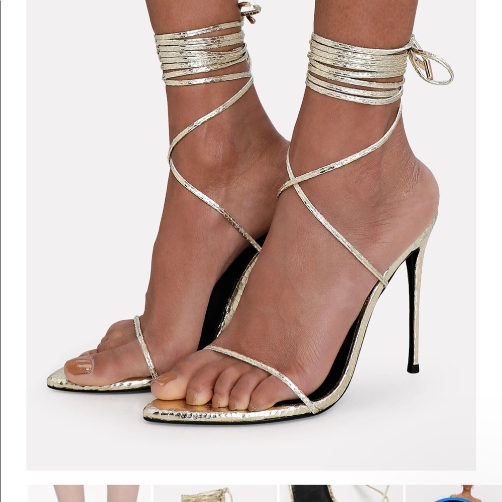 Femme Gold Snake high heel shoes